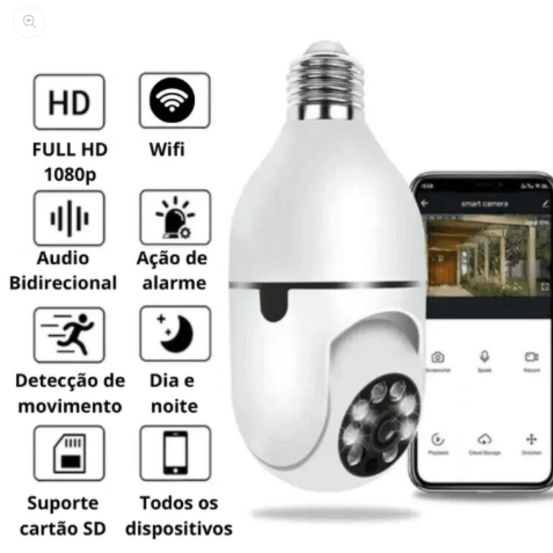 Câmera Segurança Inteligente Wifi 360º  PowerFast